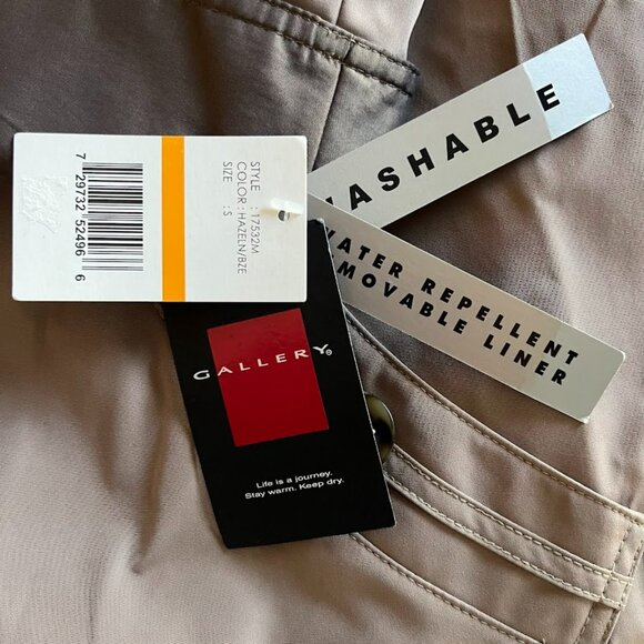 NWT Gallery Classic Zip Up Detachable Liner Women’s Trench Coat - Size S - Picture 7 of 7